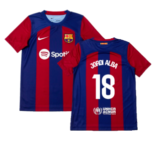 2023-2024 Barcelona Home Shirt (Kids) (Jordi Alba 18)