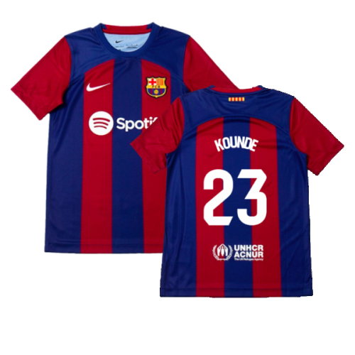 2023-2024 Barcelona Home Shirt (Kids) (Kounde 23) 2023-2024 Barcelona Home Shirt (Kids) (Kounde 23)