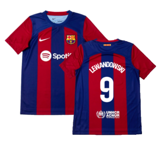 2023-2024 Barcelona Home Shirt (Kids) (Lewandowski 9)