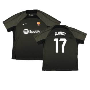 2023-2024 Barcelona Strike Dri-Fit Training Shirt (Sequoia) (Alonso 17)
