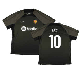2023-2024 Barcelona Strike Dri-Fit Training Shirt (Sequoia) (Fati 10)
