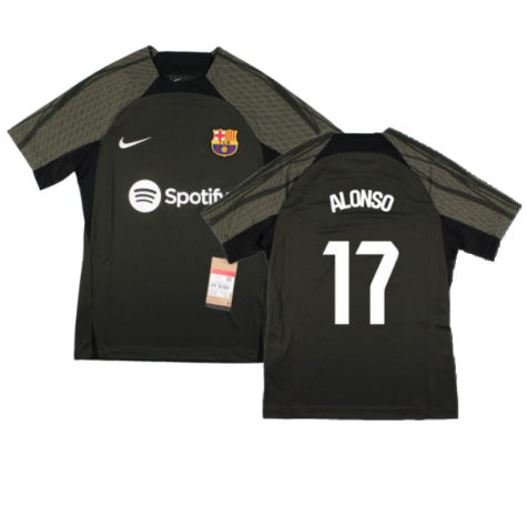 2023-2024 Barcelona Strike Dri-Fit Training Shirt (Sequoia) - Kids (Alonso 17)