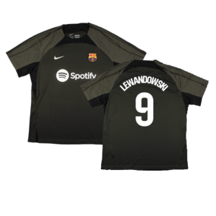 2023-2024 Barcelona Strike Dri-Fit Training Shirt (Sequoia) (Lewandowski 9)