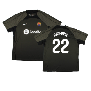 2023-2024 Barcelona Strike Dri-Fit Training Shirt (Sequoia) (Raphinha 22)