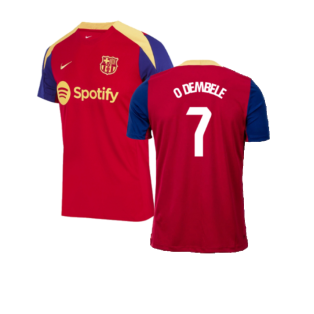 2023-2024 Barcelona Strike Training Shirt (Red) (O Dembele 7)