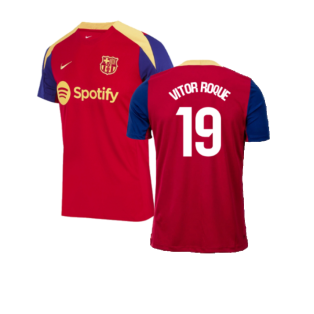 2023-2024 Barcelona Strike Training Shirt (Red) (Vitor Roque 19)