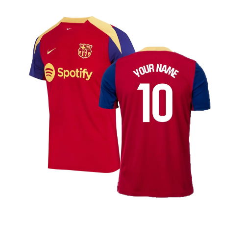 2023-2024 Barcelona Strike Training Shirt (Red) (Your Name)  2023-2024 Barcelona Strike Training Shirt (Red) (Your Name)