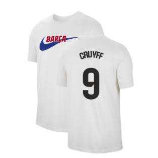 2023-2024 Barcelona Swoosh Club Tee (White) (Cruyff 9)