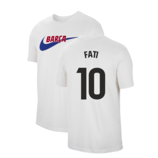 2023-2024 Barcelona Swoosh Club Tee (White) (Fati 10)