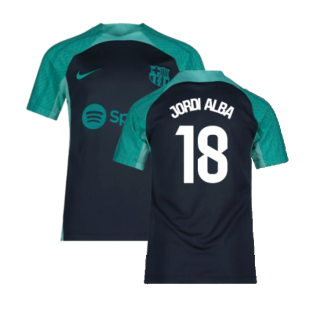 2023-2024 Barcelona Training Shirt (Thunder) - Kids (Jordi Alba 18)