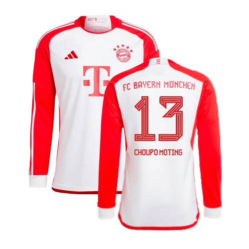 2023-2024 Bayern Munich Long Sleeve Home Shirt (Choupo Moting 13)