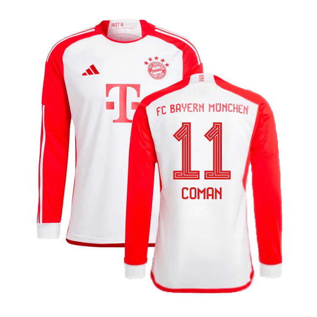 2023-2024 Bayern Munich Long Sleeve Home Shirt (Coman 11)