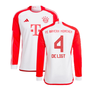 2023-2024 Bayern Munich Long Sleeve Home Shirt (De Ligt 4)