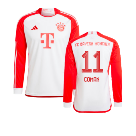 2023-2024 Bayern Munich Long Sleeve Home Shirt (Kids) (Coman 11)