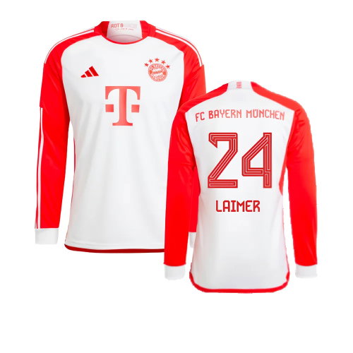 2023-2024 Bayern Munich Long Sleeve Home Shirt (Kids) (Laimer 24)