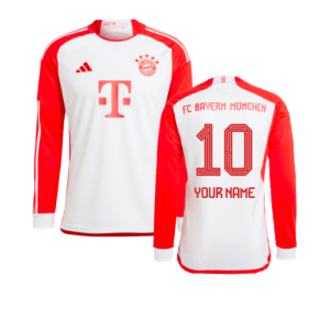 2023-2024 Bayern Munich Long Sleeve Home Shirt (Kids)