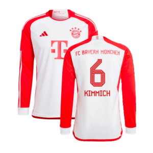 2023-2024 Bayern Munich Long Sleeve Home Shirt (Kimmich 6)