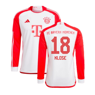 2023-2024 Bayern Munich Long Sleeve Home Shirt (Klose 18)