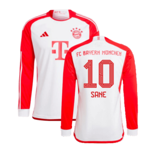 2023-2024 Bayern Munich Long Sleeve Home Shirt (Sane 10)