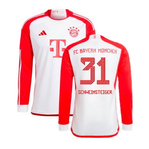 2023-2024 Bayern Munich Long Sleeve Home Shirt (Schweinsteiger 31)