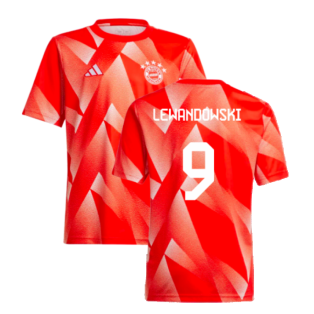 2023-2024 Bayern Munich Pre-Match Shirt (Red) - Kids (Lewandowski 9)