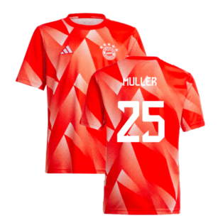 2023-2024 Bayern Munich Pre-Match Shirt (Red) - Kids (Muller 25)