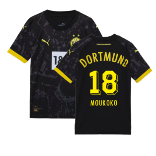 2023-2024 Borussia Dortmund Away Shirt (Kids) (Moukoko 18)