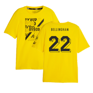 2023-2024 Borussia Dortmund FtblCore Graphic Tee (Yellow) (Bellingham 22)
