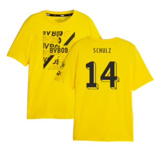 2023-2024 Borussia Dortmund FtblCore Graphic Tee (Yellow) (Schulz 14)