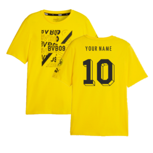 2023-2024 Borussia Dortmund FtblCore Graphic Tee (Yellow) (Your Name)