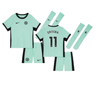 2023-2024 Chelsea Little Boys Third Mini Kit (DROGBA 11)