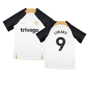 2023-2024 Chelsea Strike Training Shirt (White) (LUKAKU 9)