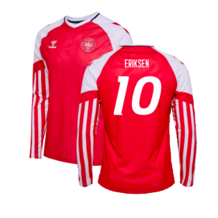 2023-2024 Denmark Long Sleeve Home Shirt (Eriksen 10)