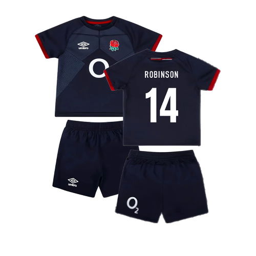 2023-2024 England Rugby Alternate Replica Infant Kit (Robinson 14)