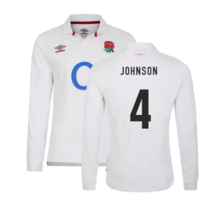 2023-2024 England Rugby Home LS Classic Jersey (Johnson 4)