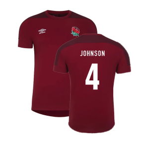 2023-2024 England Rugby Presentation T-Shirt (Tibetan Red) (Johnson 4)