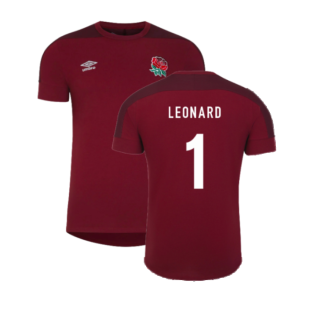 2023-2024 England Rugby Presentation T-Shirt (Tibetan Red) (Leonard 1)