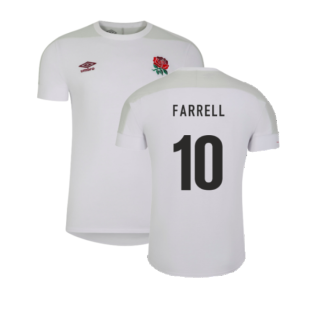 2023-2024 England Rugby Presentation Tee (White) (Farrell 10)