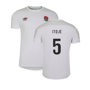 2023-2024 England Rugby Presentation Tee (White) (Itoje 5)