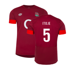 2023-2024 England Rugby Relaxed Training Shirt (Tibetan Red) (Itoje 5)