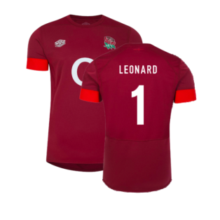 2023-2024 England Rugby Relaxed Training Shirt (Tibetan Red) (Leonard 1)