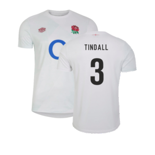 2023-2024 England Rugby Warm Up Jersey (Brilliant White) (Tindall 3)