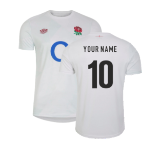 2023-2024 England Rugby Warm Up Jersey (Brilliant White) (Your Name)