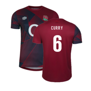 2023-2024 England Rugby Warm Up Jersey (Navy Blazer) (Curry 6)