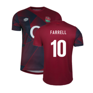 2023-2024 England Rugby Warm Up Jersey (Tibetan Red) (Farrell 10)
