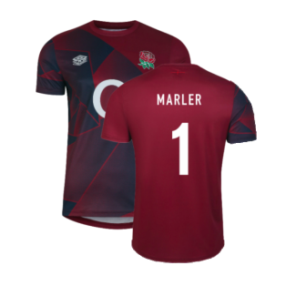 2023-2024 England Rugby Warm Up Jersey (Tibetan Red) (Marler 1)