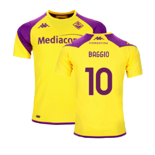 2023-2024 Fiorentina Training Shirt (Yellow) (Baggio 10)  2023-2024 Fiorentina Training Shirt (Yellow) (Baggio 10)