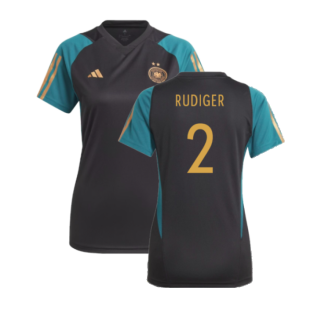 2023-2024 Germany Training Shirt (Black) - Ladies (Rudiger 2)