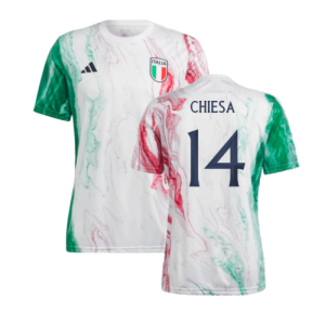 2023-2024 Italy Pre-Match Jersey (Green) (CHIESA 14)
