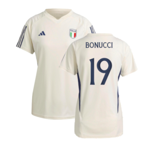 2023-2024 Italy Training Jersey (Cream White) - Ladies (BONUCCI 19)